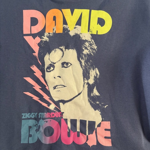NEW PROJECT GAP Cropped Graphic David Bowie T-Shirt XL Ziggy Stardust - Picture 3 of 9